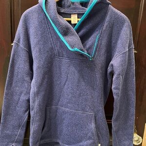 Stio Navy Fleece Pullover with Turquoise Trim